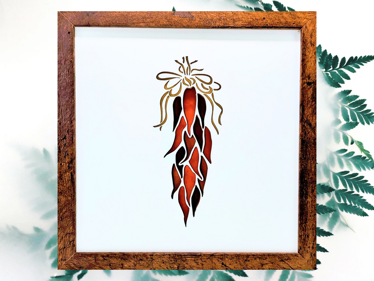 Ristra (Red Chile Peppers) Shadow Box