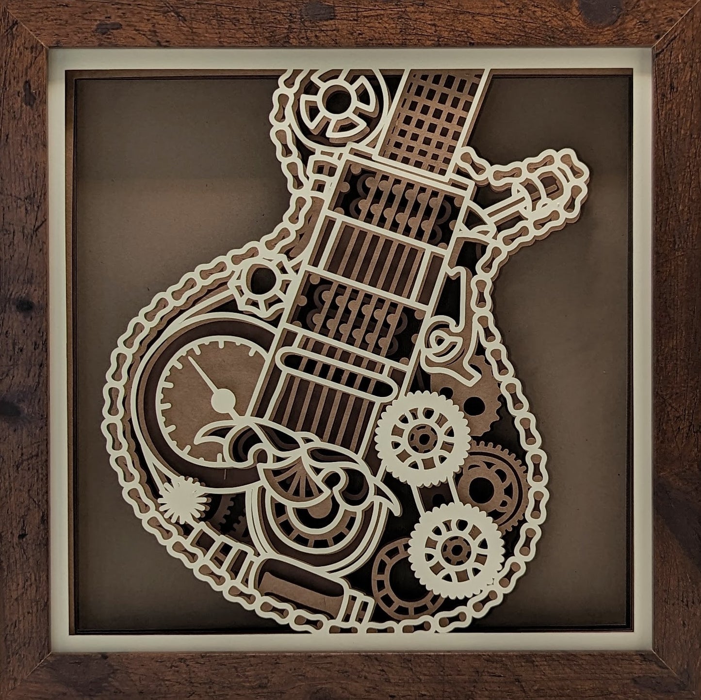 Steampunk Guitar Shadow Box