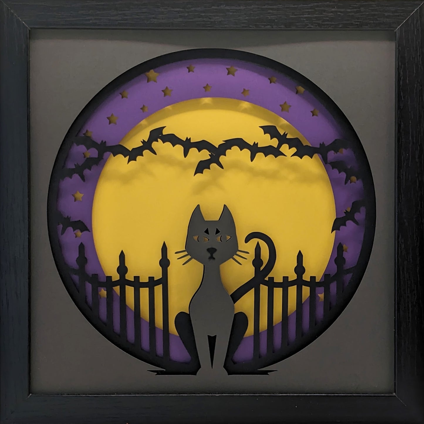 Lucy Cat Halloween Shadow Box