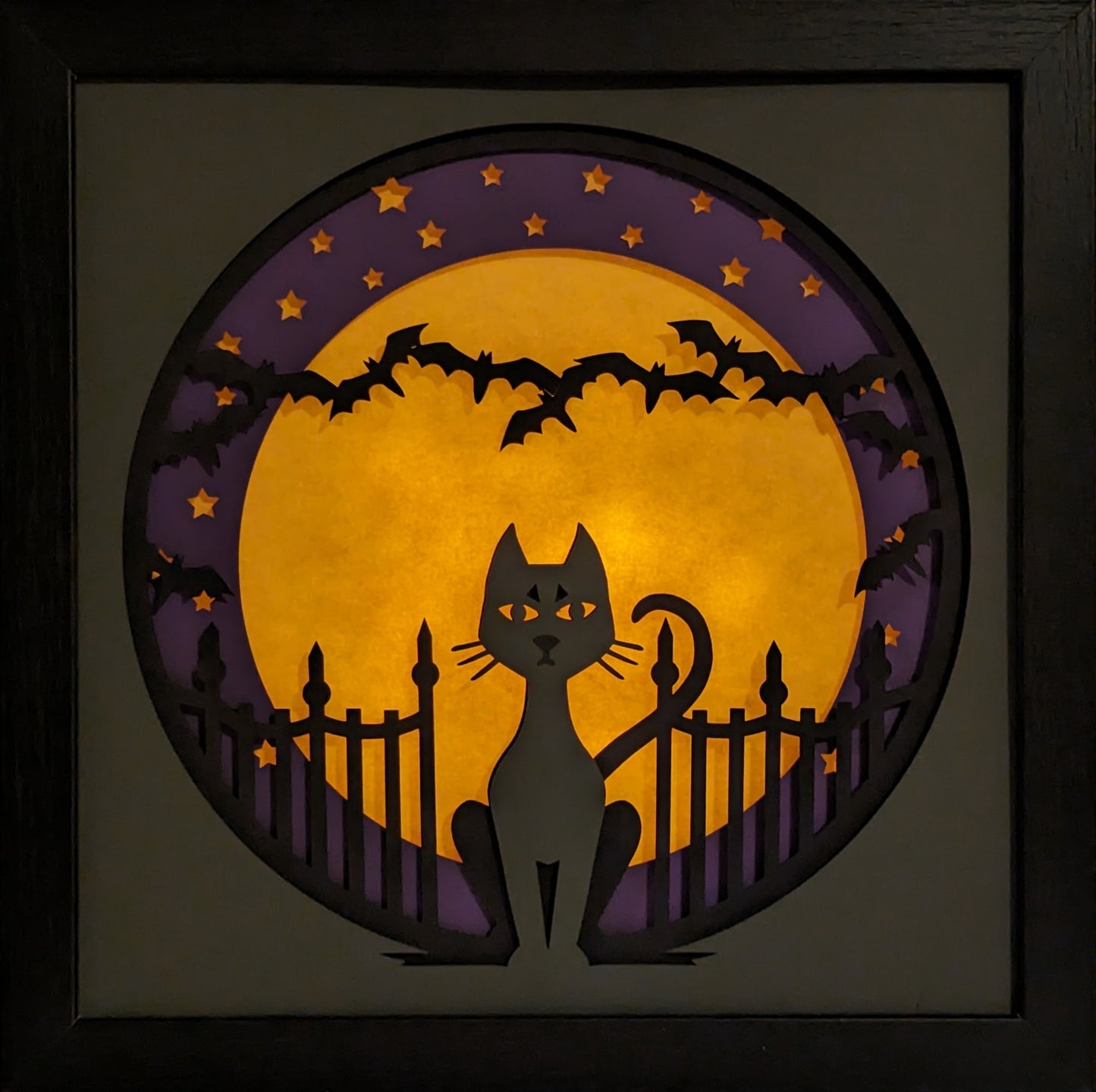 Lucy Cat Halloween Shadow Box