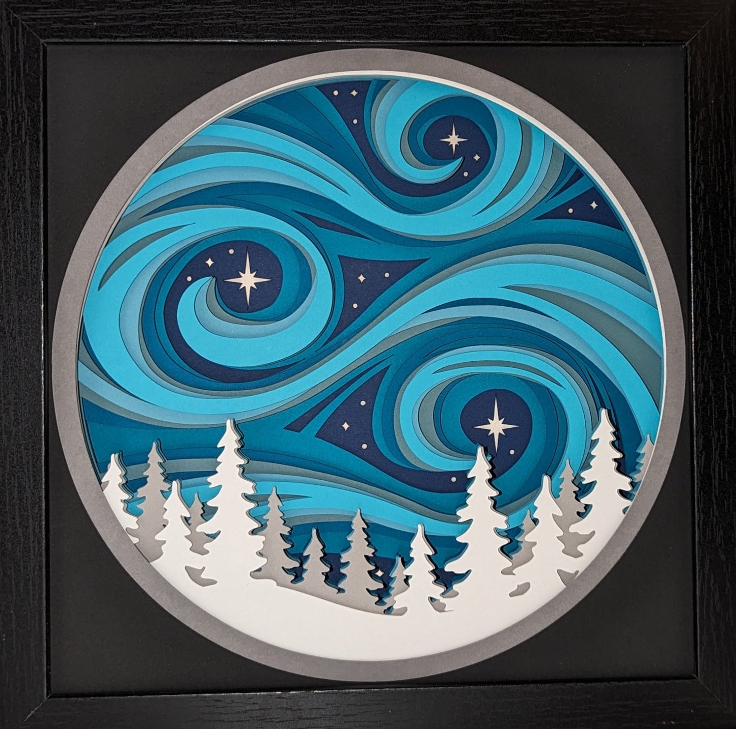 Wintery Night Shadow Box