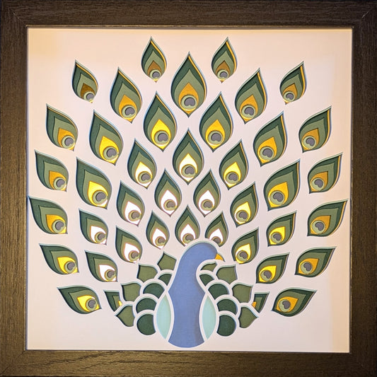 Peacock Shadow Box