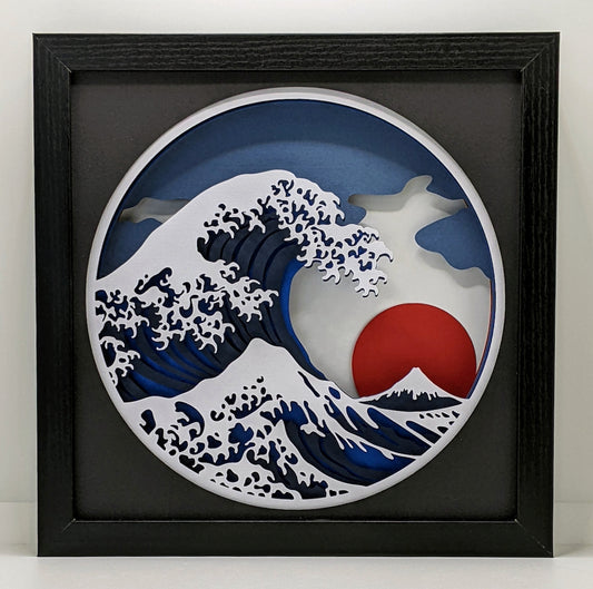 Homage to Hokusai Shadow Box
